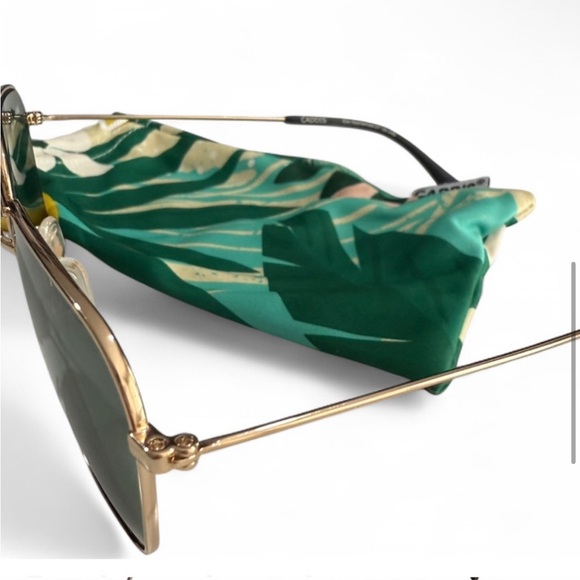 CADDIS Gold Aviator Sunglasses with Green Lenses - Picture 5 of 5